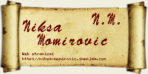 Nikša Momirović vizit kartica